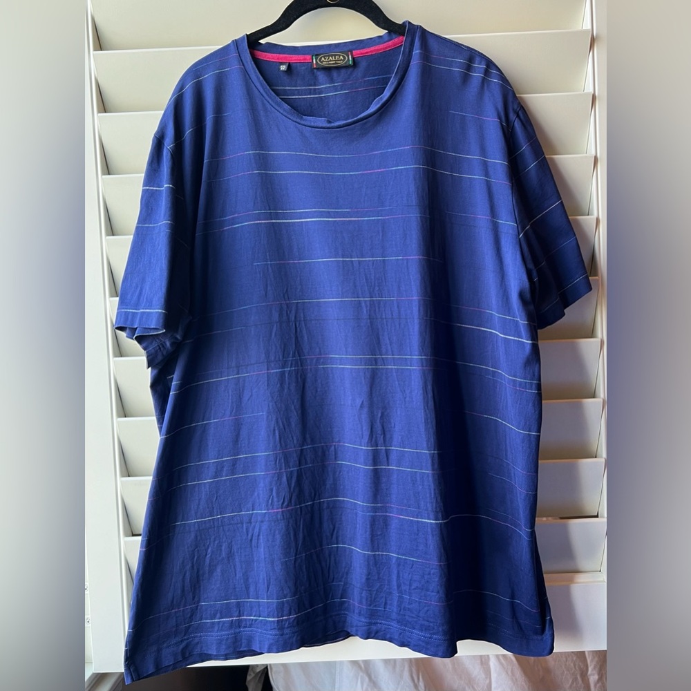 Azalea - Blue - Short Sleeve Tee Shirt - Fits Like XL - Italian size XXL 54